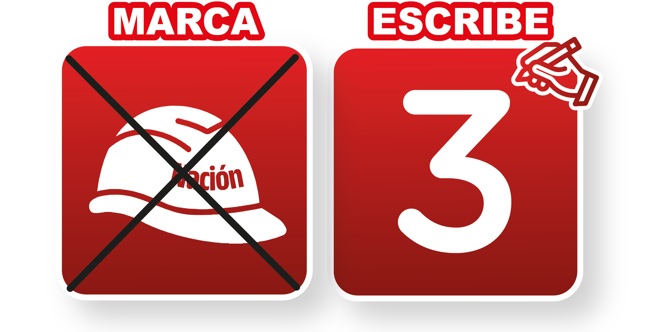 Marca y escribe el 3